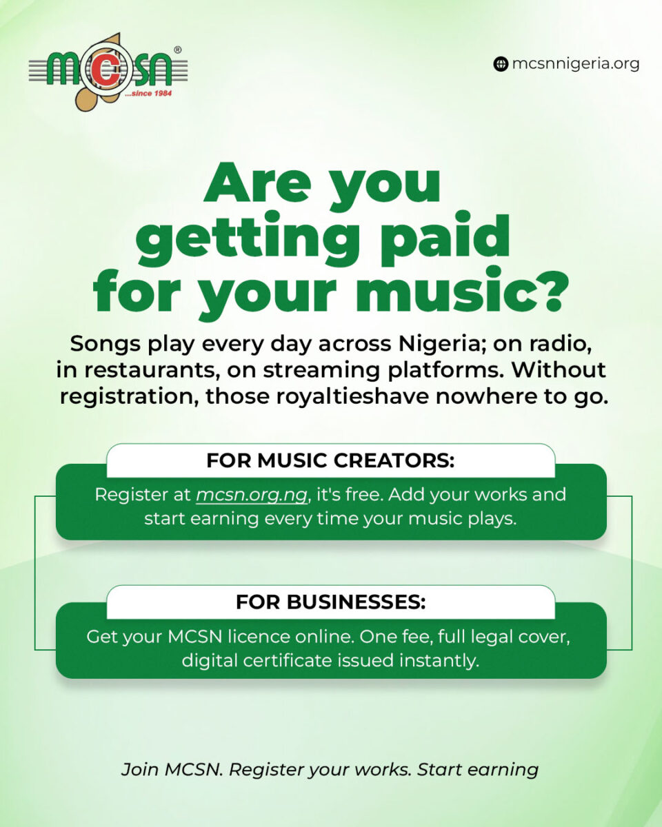 What is MCSN (Musical Copyright Society Nigeria)?